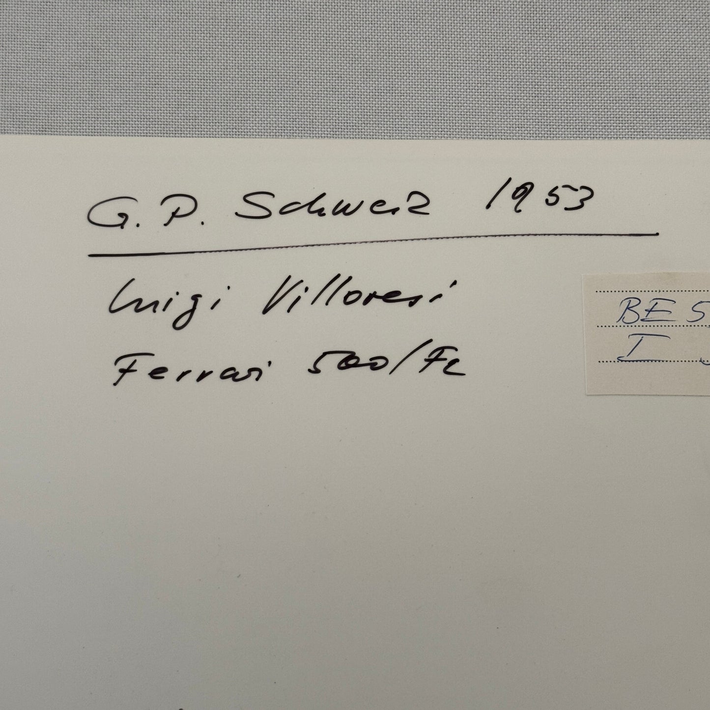 Ferrari 1954 Swiss Grand Prix Racing Photo Photograph Luigi Villoresi