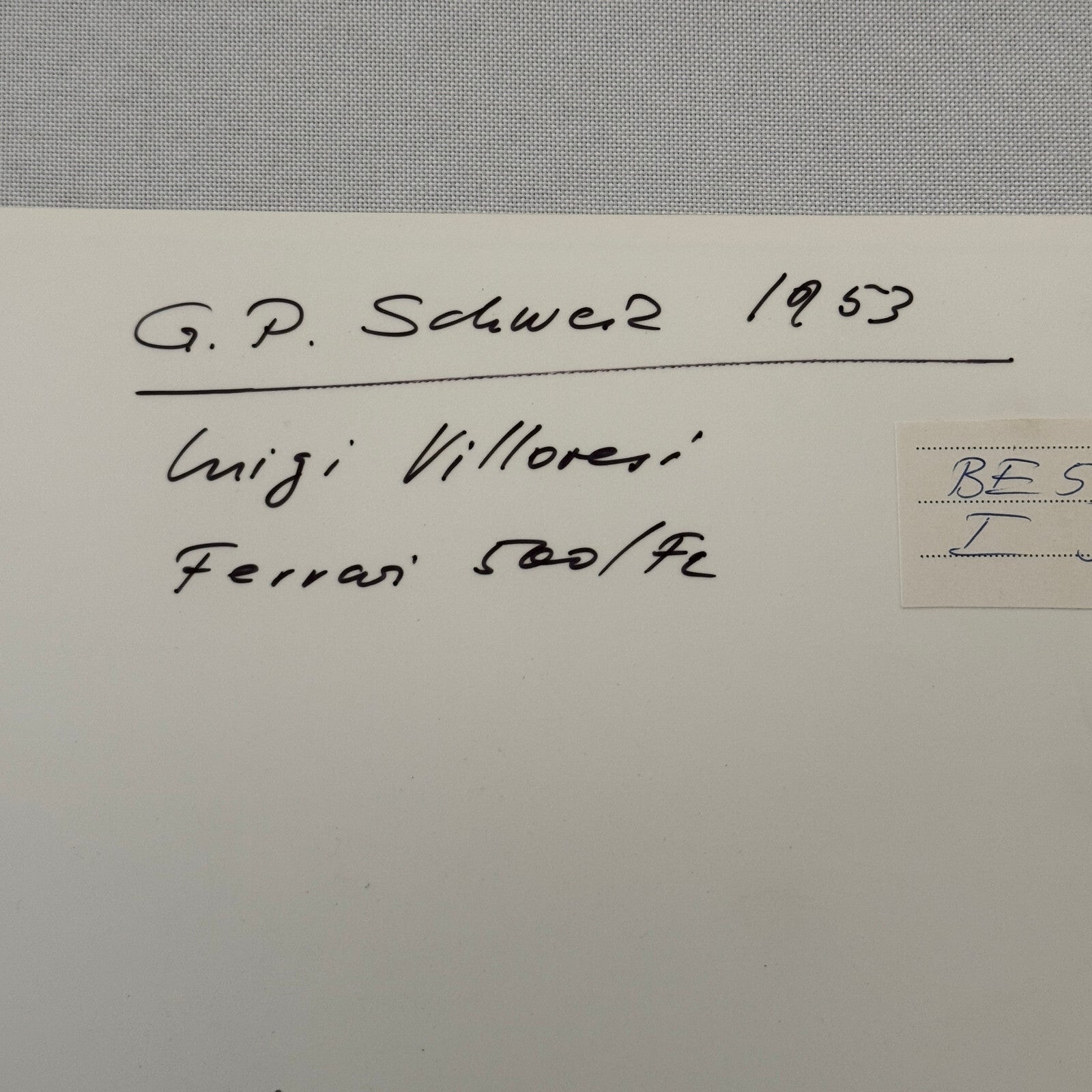 Ferrari 1954 Swiss Grand Prix Racing Photo Photograph Luigi Villoresi