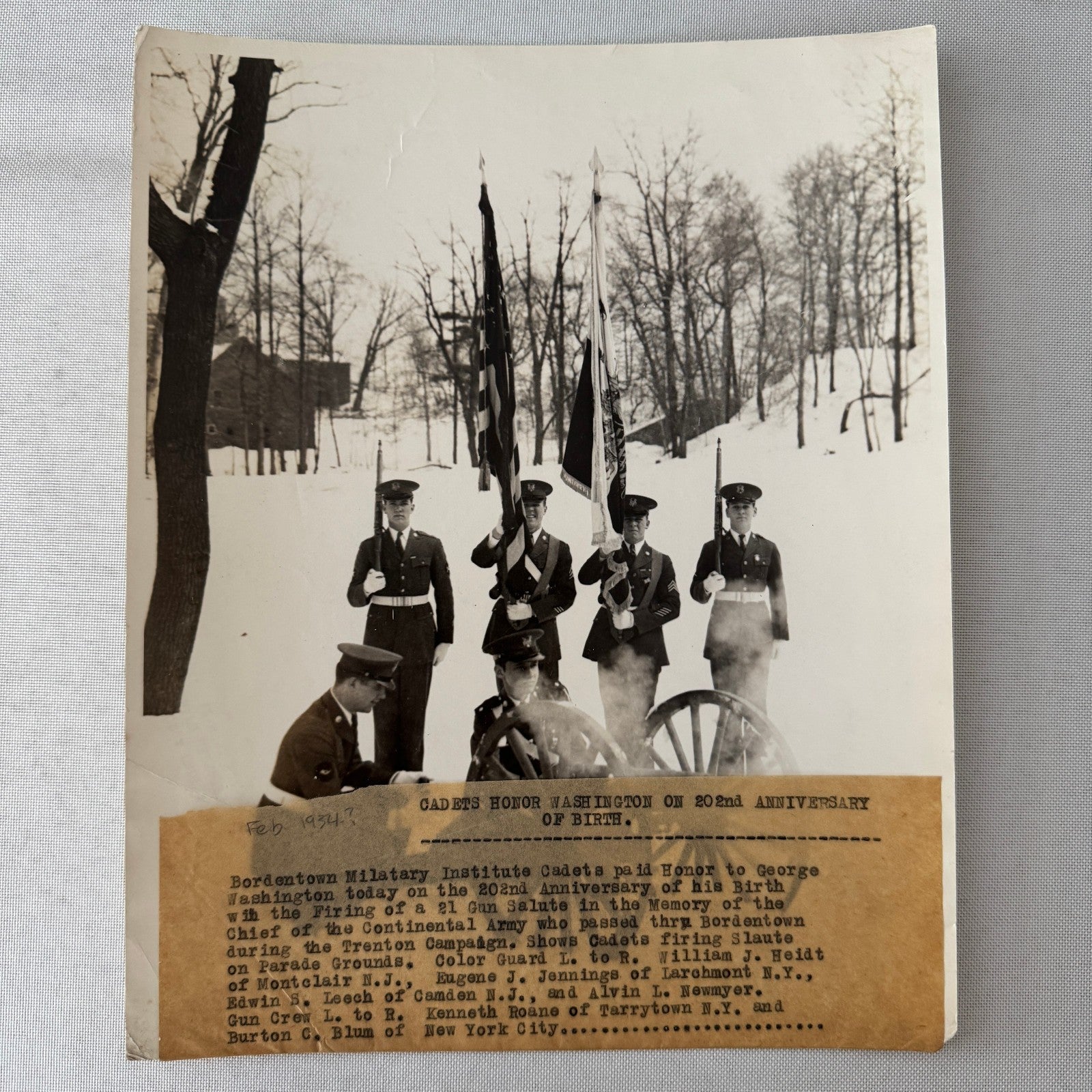 Bordentown Military Institute Cadets George Washington Tribute Press Photo Canon
