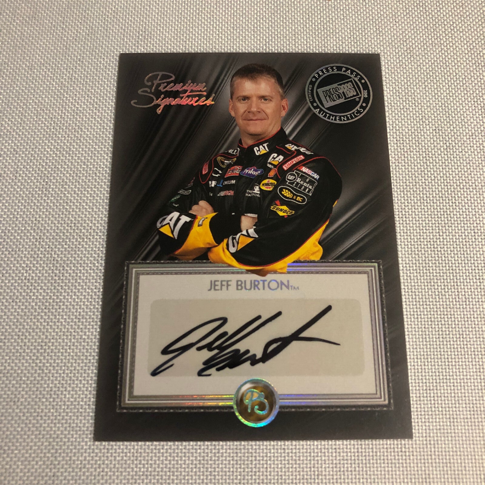 2010 Press Pass Premium Signatures Jeff Burton Auto Signed Autograph Card NASCAR