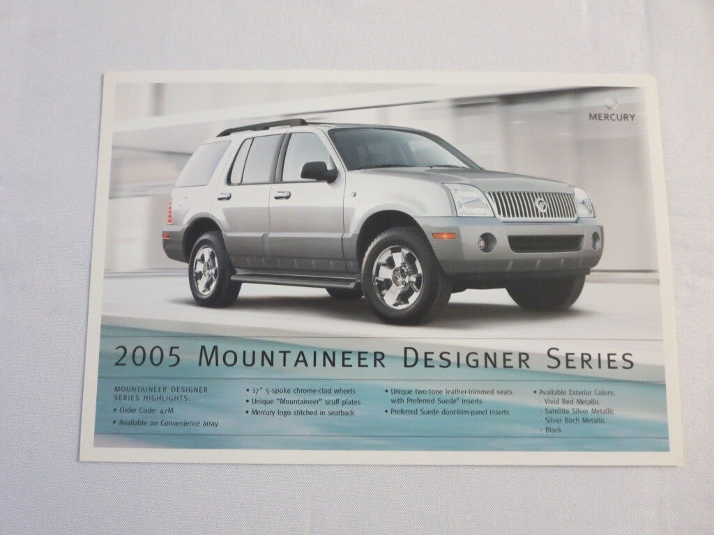 2005 Mercury Mountaineer Designer Series Sales Sheet Brochure 