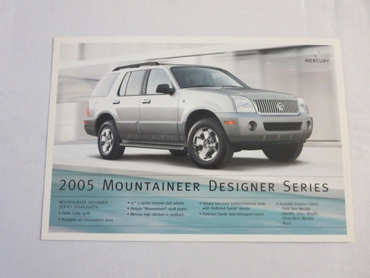 2005 Mercury Mountaineer Designer Series Sales Sheet Brochure 