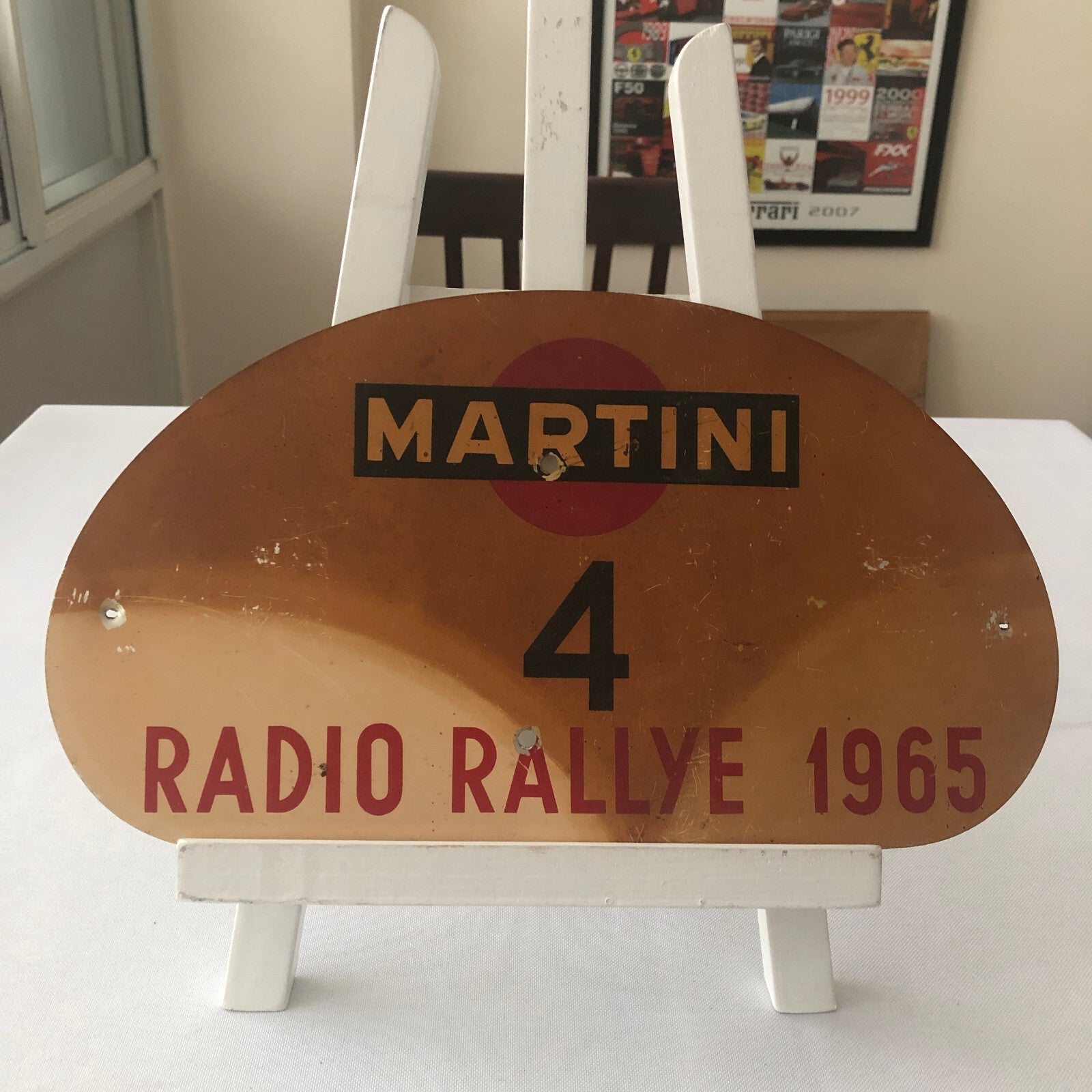 1965 Radio Rallye Car Rally Participant Plate w/ Martini Ad