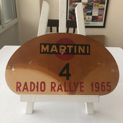1965 Radio Rallye Car Rally Participant Plate w/ Martini Ad