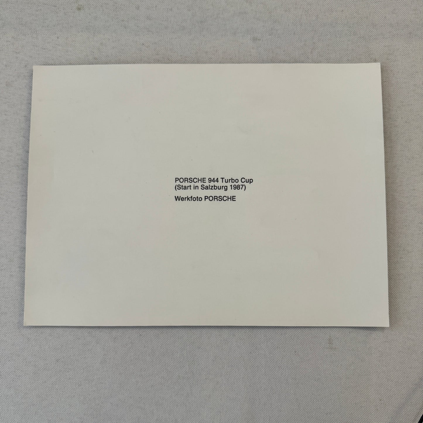 Porsche 944 Turbo Cup Racing Factory Press Photo Photograph Vintage German 1987