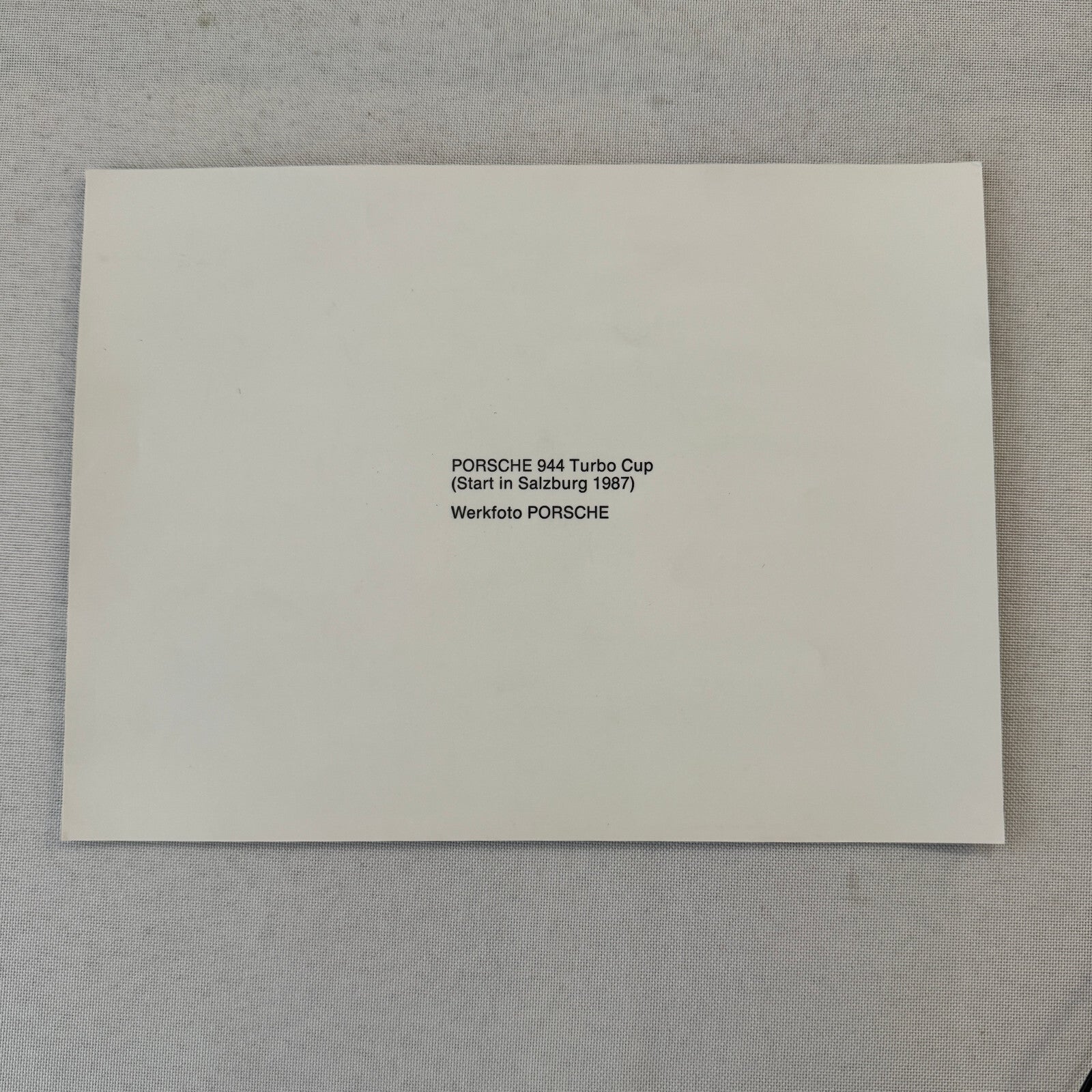 Porsche 944 Turbo Cup Racing Factory Press Photo Photograph Vintage German 1987