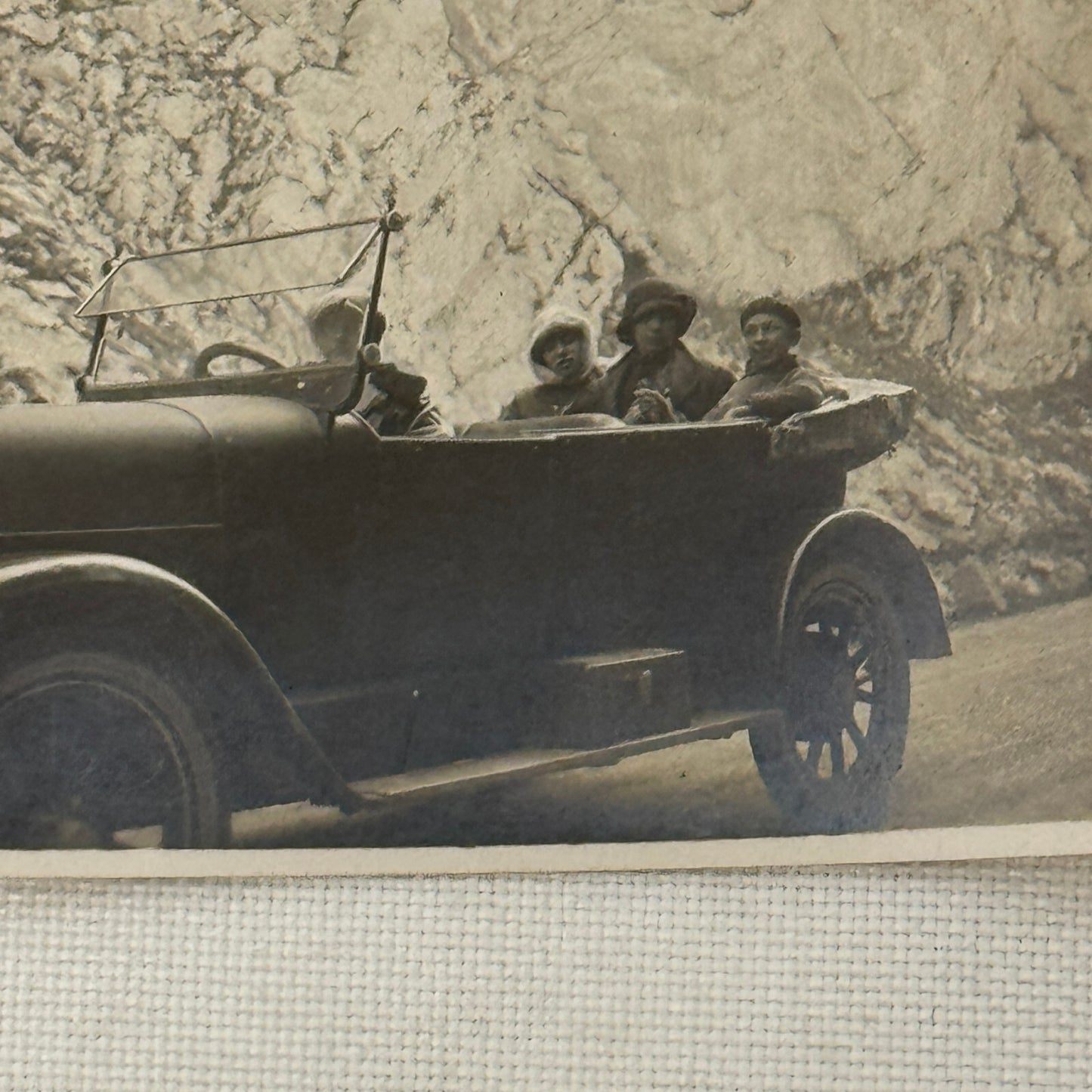 Vintage Photo Photograph Print People in Early Automobile Car Antique