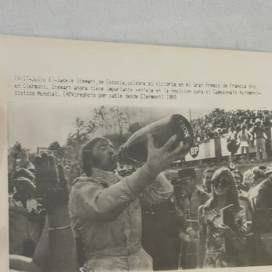 Vintage Racing Press Photo Photograph Jackie Stewart 1969 La Prensa