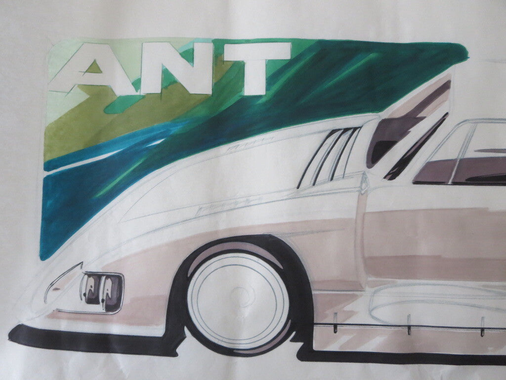 Porsche 935 Kremer Racing Design Sketch Drawing Art NOTTRODT Vintage 1970s