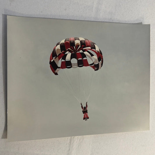 Vintage Skydiving Parachute Photo Large Format Aviation Photograph 1970s-80s