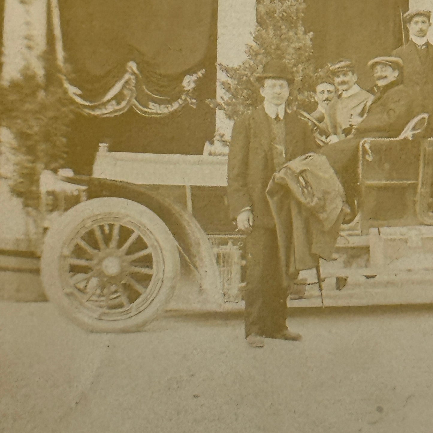 Vintage Photograph Photo Men with Antique Car Early Automobile