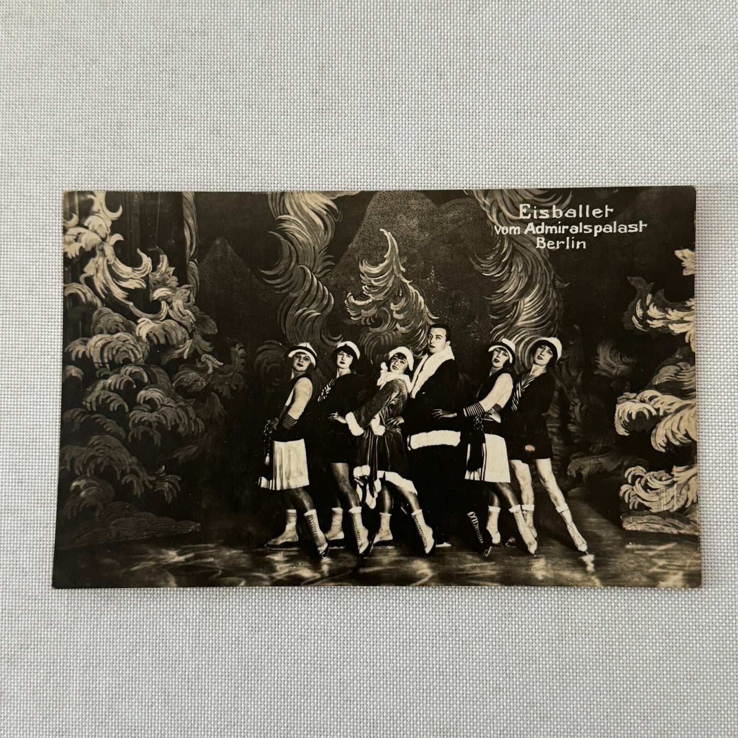 Vintage Ice Skating Ice Dancing Ice Ballet Act Berlin Germany Photo Postcard