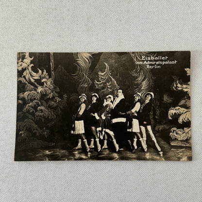 Vintage Ice Skating Ice Dancing Ice Ballet Act Berlin Germany Photo Postcard