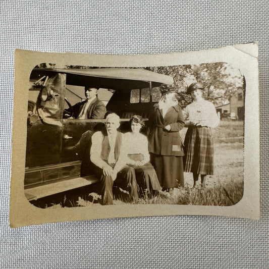 Vintage Car Photo Photograph Print People with Automobile Men Women Snapshot