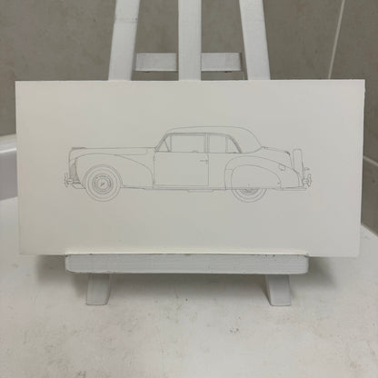 1940 Lincoln Continental Club Coupe Car Illustration Art Drawing Hand Drawn