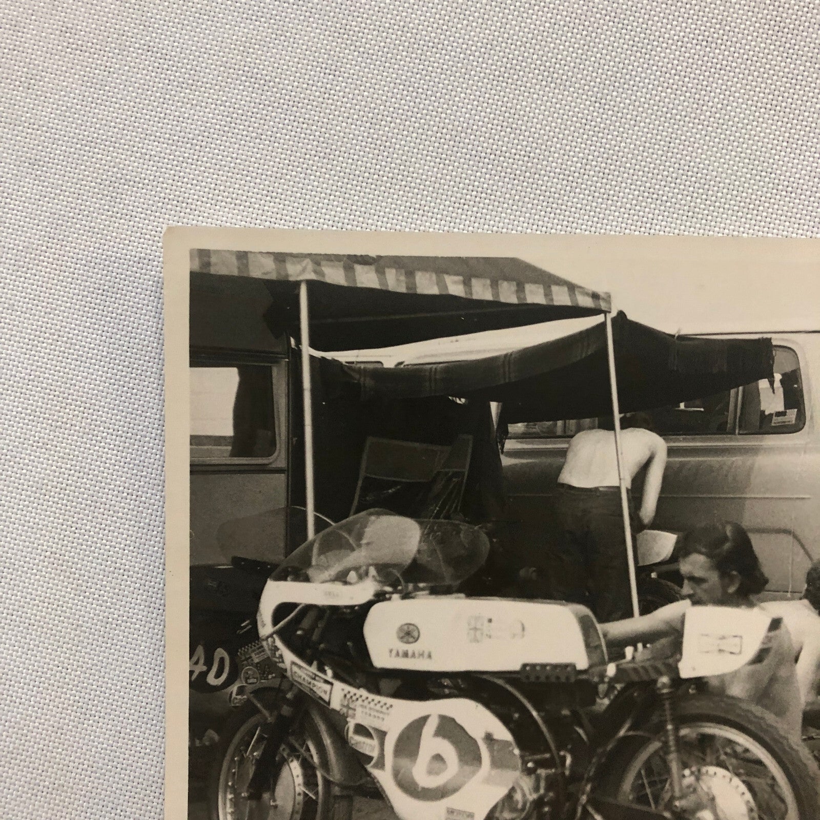 Vintage Motorcycle Racing Photo Photograph Yamaha Bikes 1971 Van