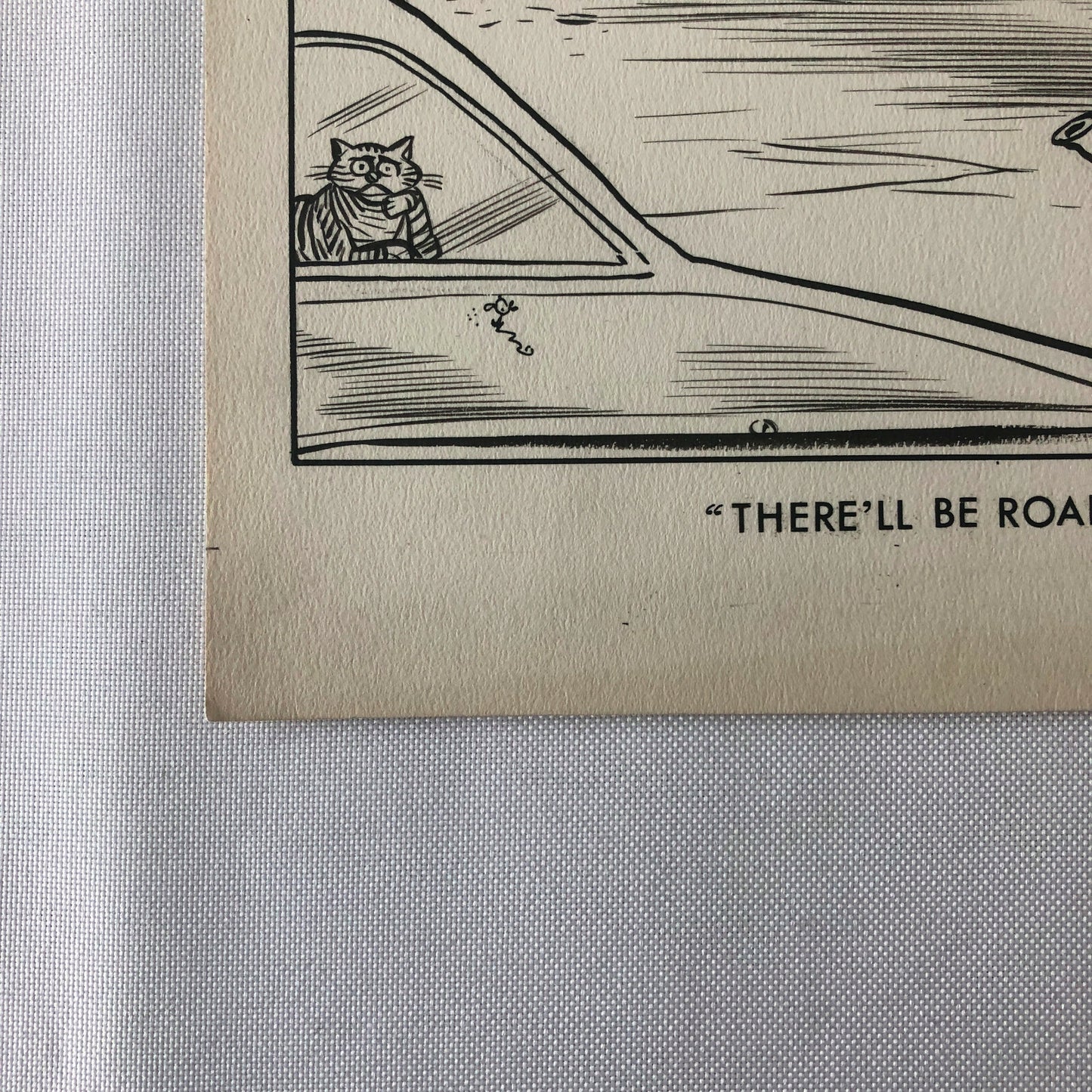 Vintage 1960s Newspaper Comic Illustration Art Police Drunk Driver Toronto 