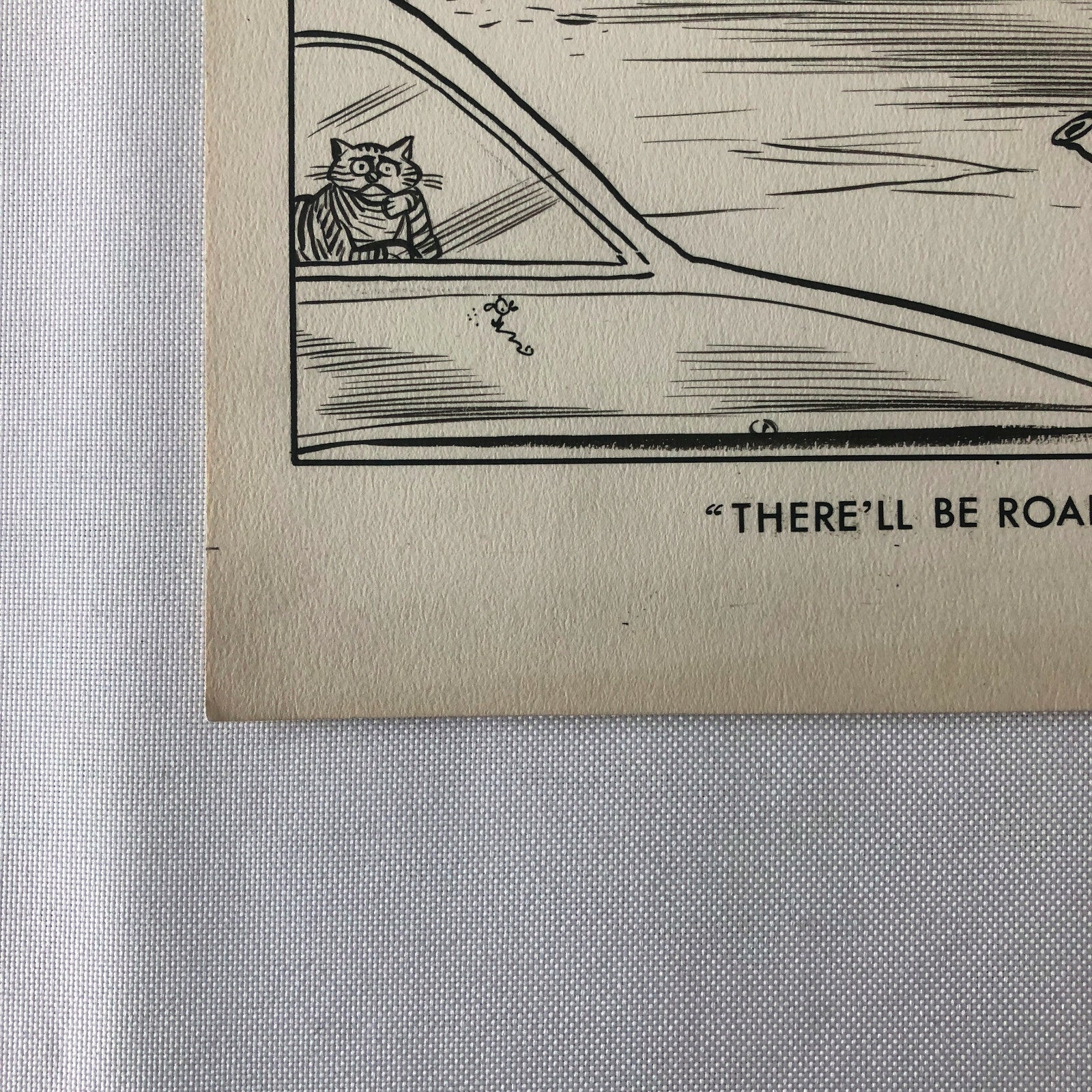 Vintage 1960s Newspaper Comic Illustration Art Police Drunk Driver Toronto 