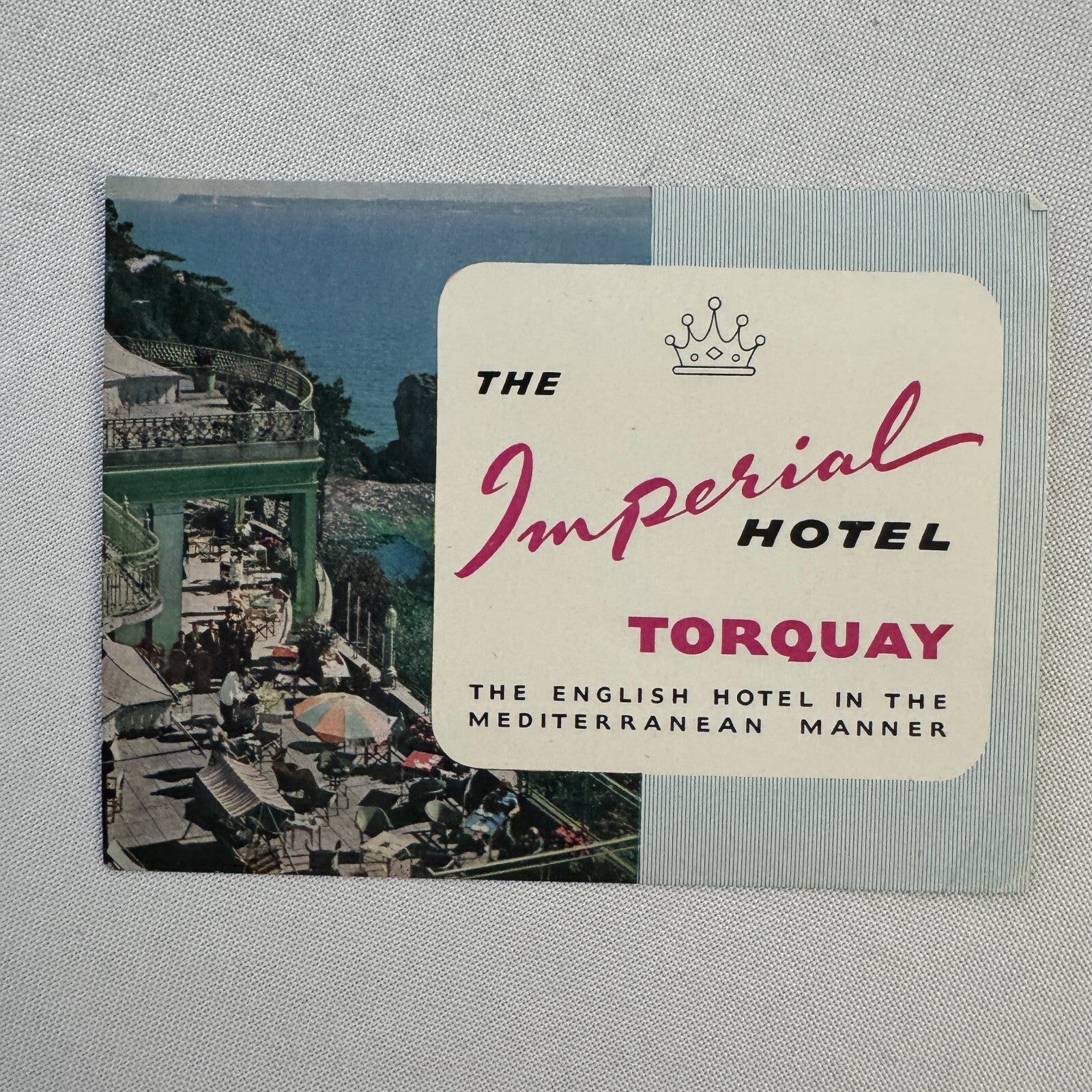 Vintage Hotel Travel Luggage Label The Imperial Hotel Torquay UK British English