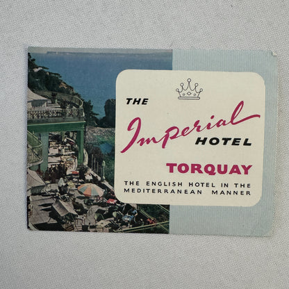 Vintage Hotel Travel Luggage Label The Imperial Hotel Torquay UK British English