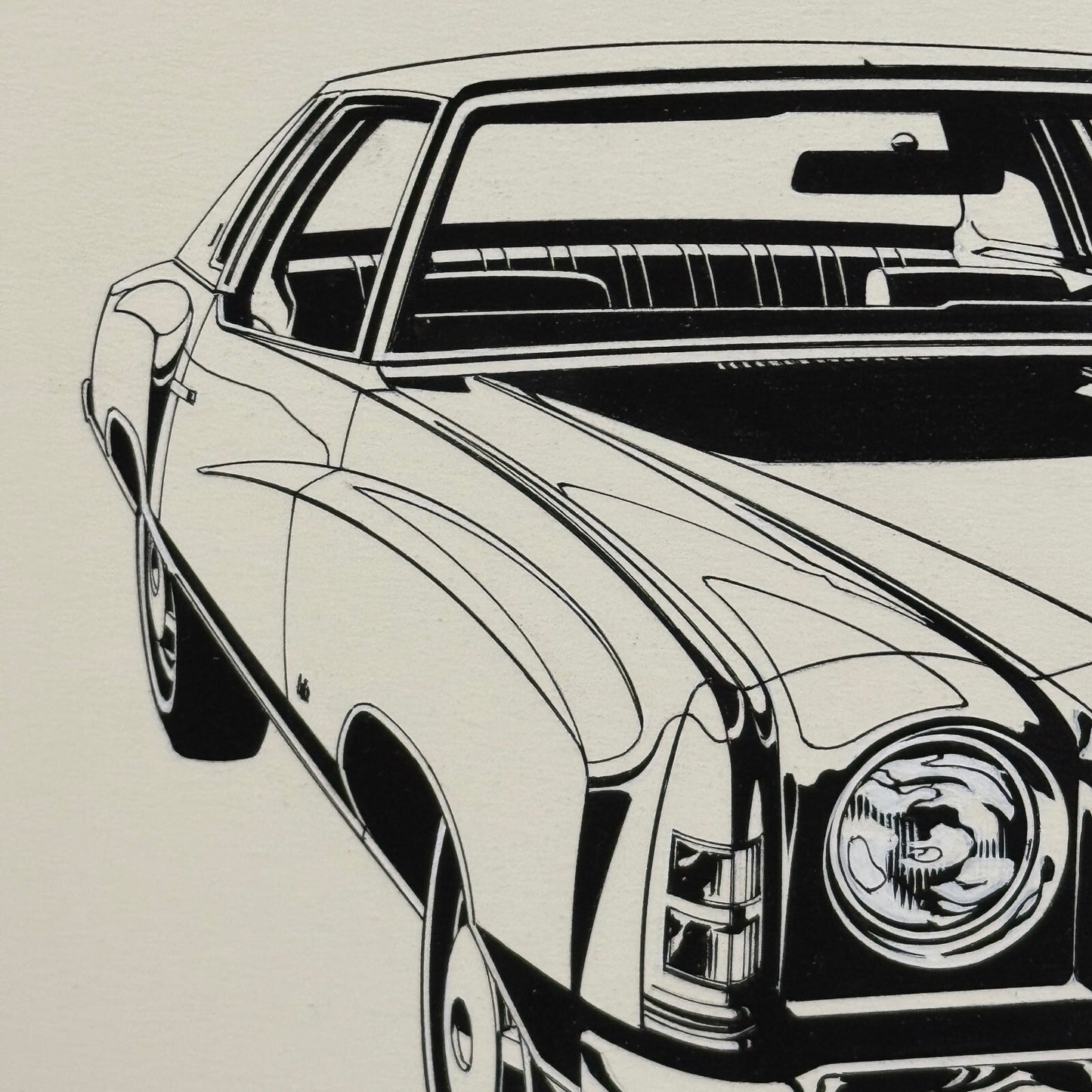 Chevrolet Monte Carlo Car Automobile Illustration Art Drawing Hand Drawn Vintage