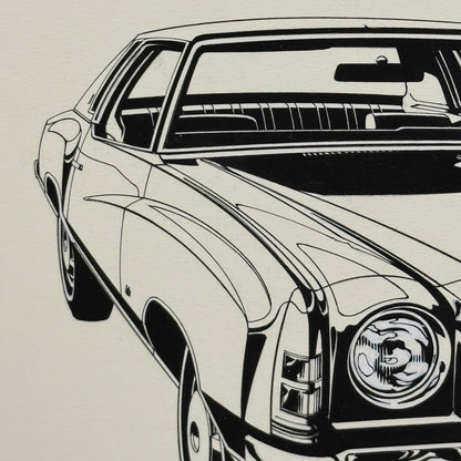 Chevrolet Monte Carlo Car Automobile Illustration Art Drawing Hand Drawn Vintage