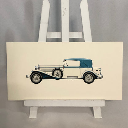 1930 Stoewer Type G15 Sport Cabriolet Car Illustration Art Drawing Hand Drawn