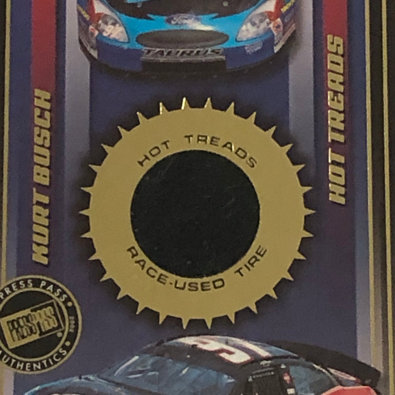 2002 Press Pass Hot Treads Tire Relic Card Kurt Busch NASCAR