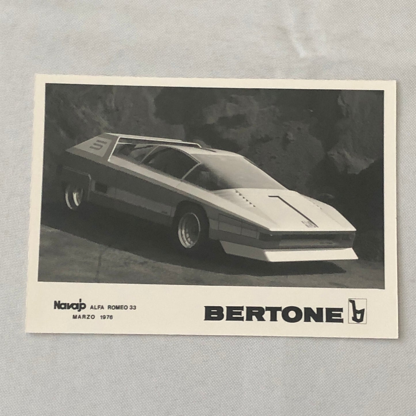 1976 Bertone Alfa Romeo 33 Navajo Concept Car Prototype Press Kit with Photos