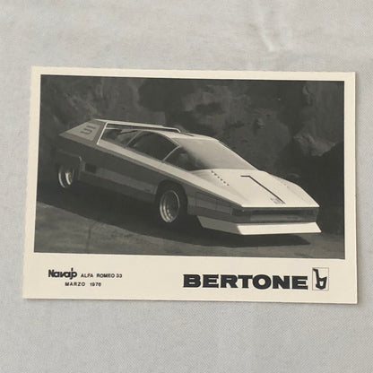 1976 Bertone Alfa Romeo 33 Navajo Concept Car Prototype Press Kit with Photos