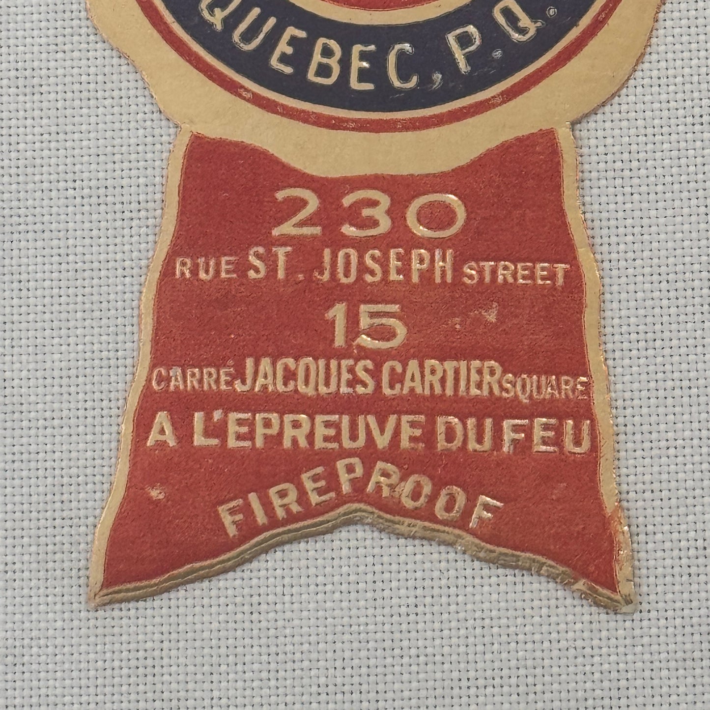 Vintage Hotel Travel Label Hotel St Roch Quebec Canada Canadian