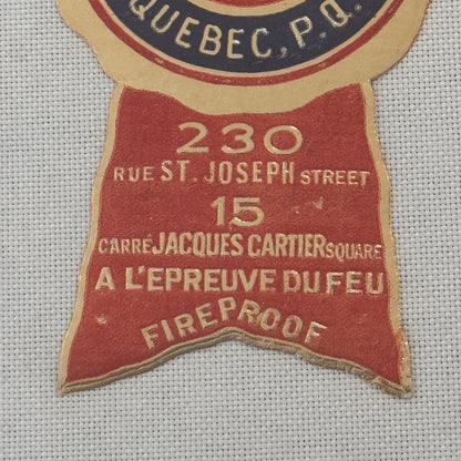 Vintage Hotel Travel Label Hotel St Roch Quebec Canada Canadian