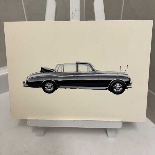 Vintage Rolls Royce Automobile Illustration Art Drawing Hand Drawn Robert Preis