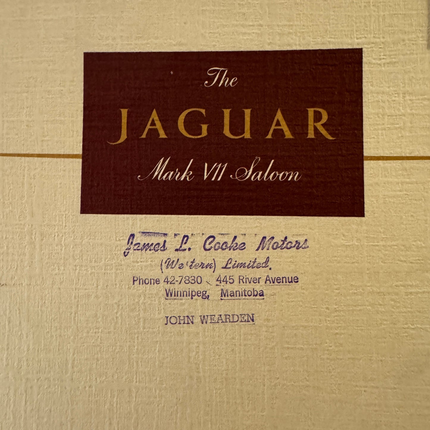 Jaguar Mark VII Saloon Car Sales Brochure Catalog XK120 XK 120 Engine