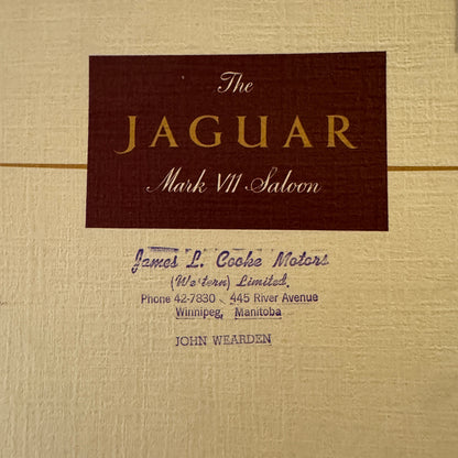 Jaguar Mark VII Saloon Car Sales Brochure Catalog XK120 XK 120 Engine