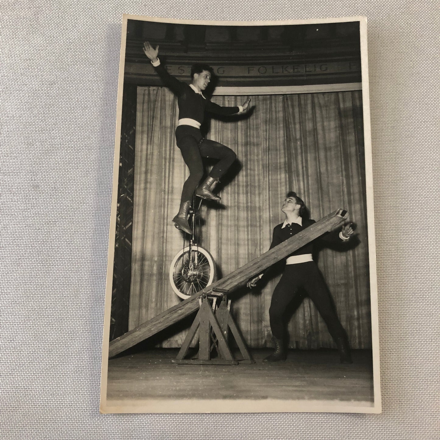 Circus Performer Balancing Act on Unicycle Photo Photograph Denmark