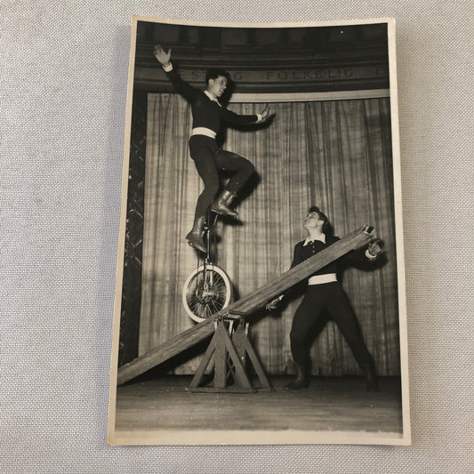 Circus Performer Balancing Act on Unicycle Photo Photograph Denmark