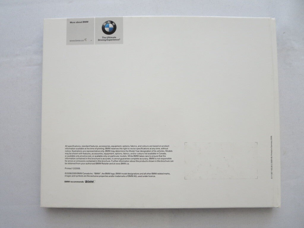 2009 BMW 7 Series HARDCOVER Book Sales Brochure Catalog 750i 750Li