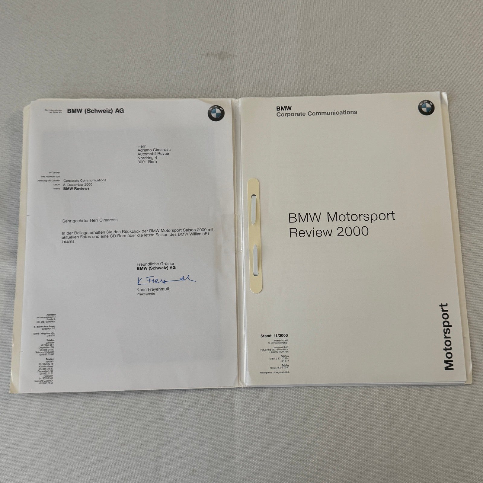 2000 BMW Motorsports Press Kit LeMans ADAC DTC BMW M3 Racing Photos