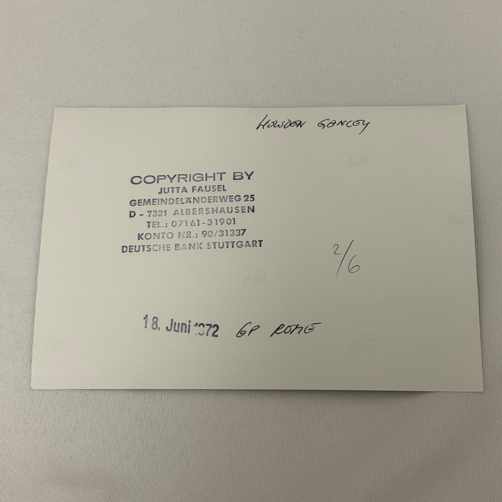 Vintage Racing Photo 1972 Rome Grand Prix Howden Ganley Motorsport Photograph