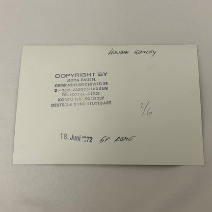 Vintage Racing Photo 1972 Rome Grand Prix Howden Ganley Motorsport Photograph