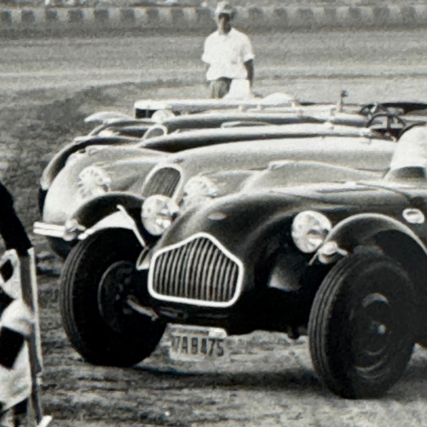 Vintage Racing Photo Photograph Allard Jaguar Car Drivers Modern Print