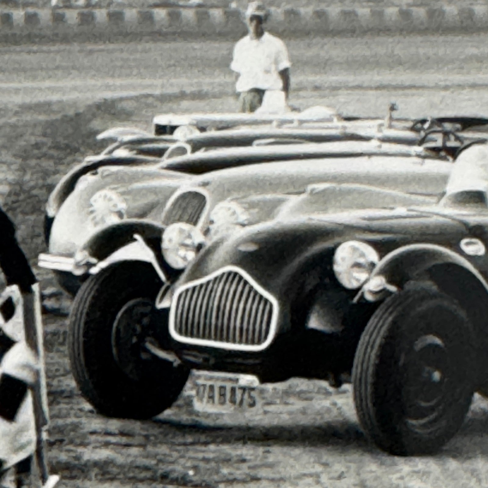 Vintage Racing Photo Photograph Allard Jaguar Car Drivers Modern Print
