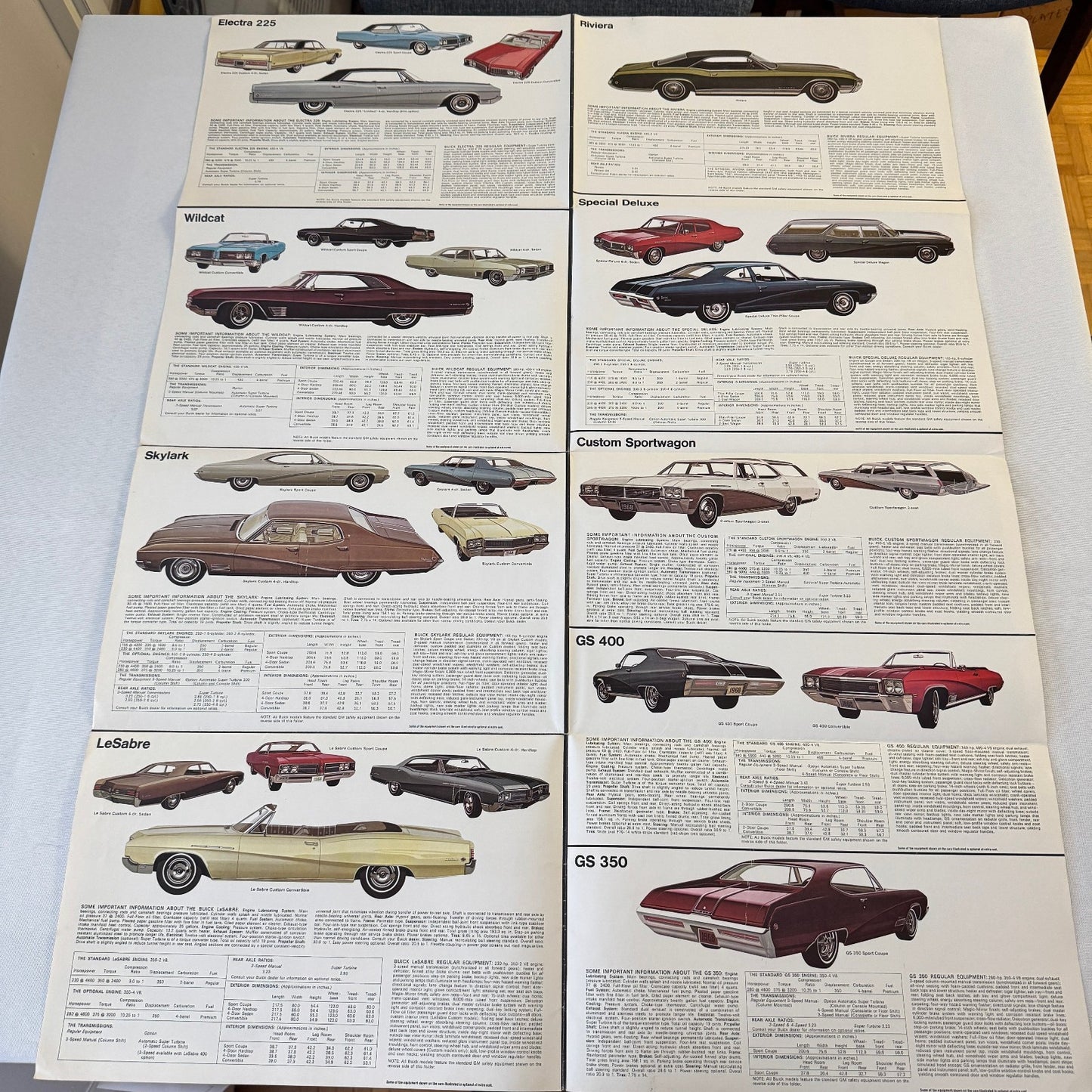 1968 Buick Sales Brochure GS400 GS350 Skylark Wildcat Electra Riviera Catalog
