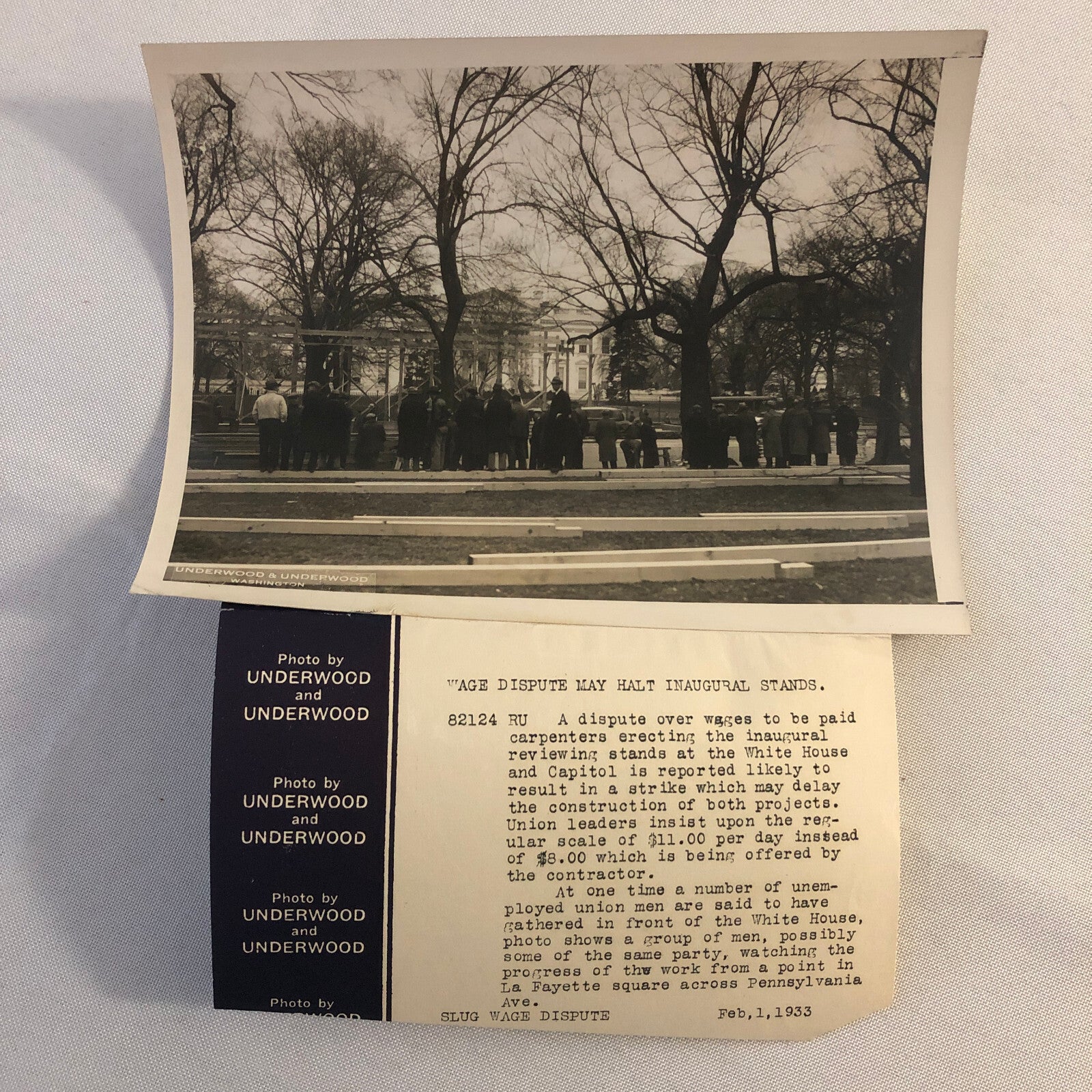 Press Photo Photograph FDR President Franklin Roosevelt Inauguration Strike 1933