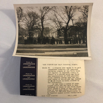 Press Photo Photograph FDR President Franklin Roosevelt Inauguration Strike 1933
