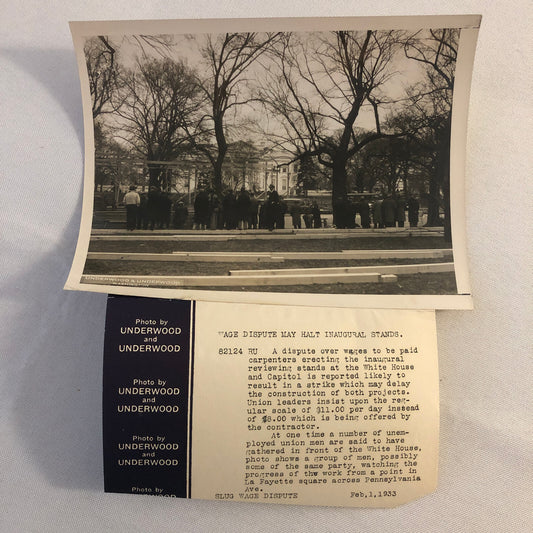 Press Photo Photograph FDR President Franklin Roosevelt Inauguration Strike 1933