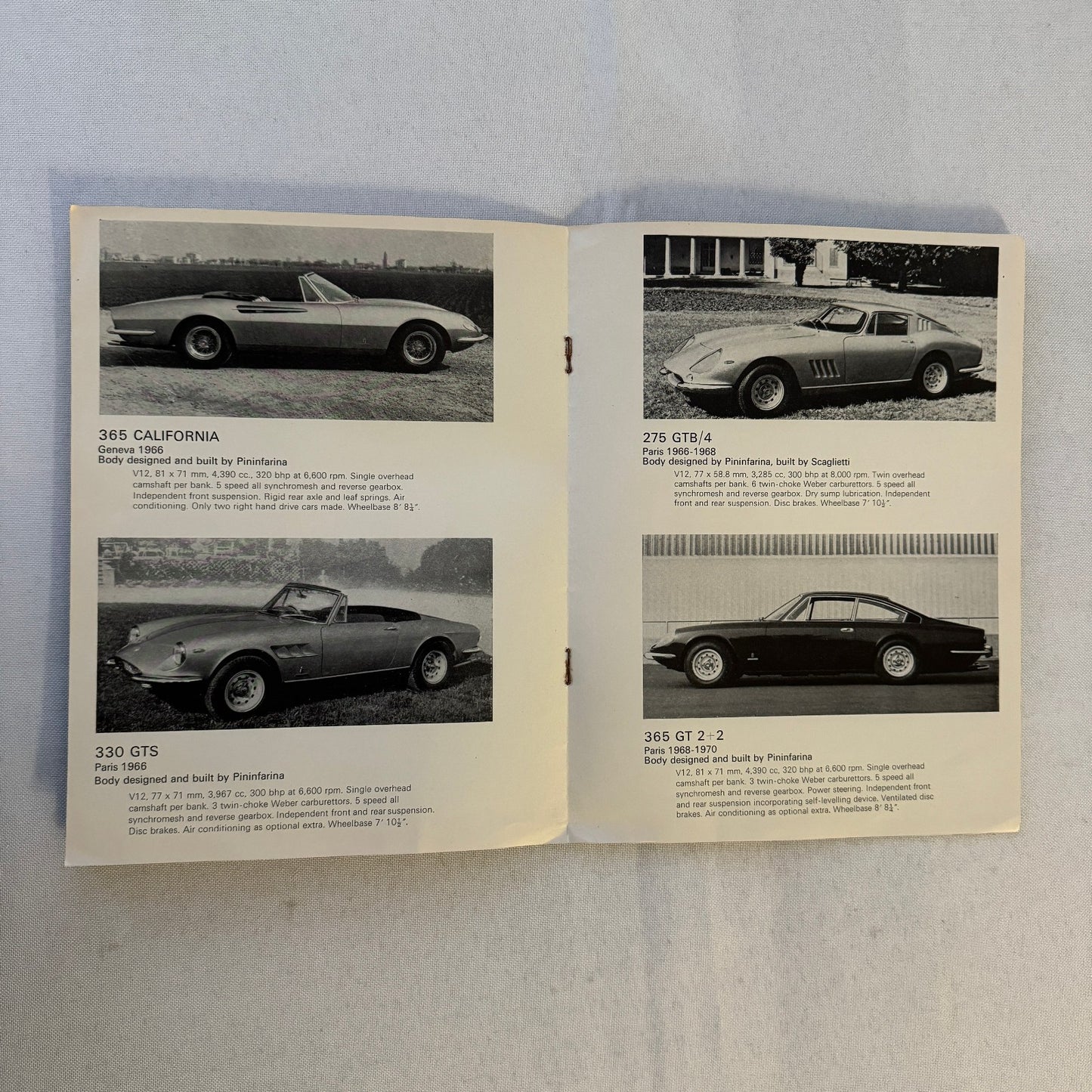 Vintage Ferrari Maranello Concessionaires Dealership Brochure 250 GT 400
