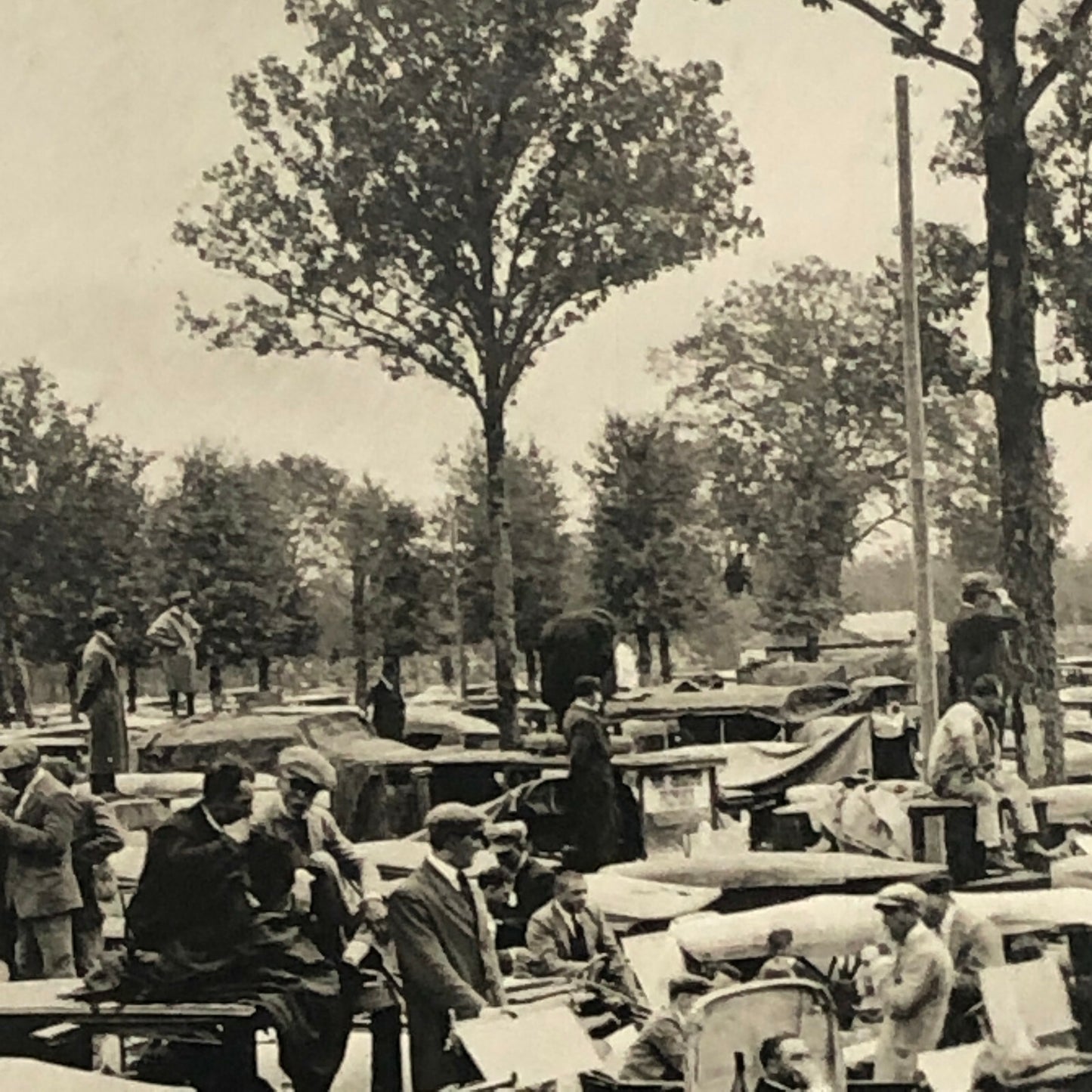 Antique Press Photo Photograph Meurisse Cars and Racing Spectators Paris Nice 