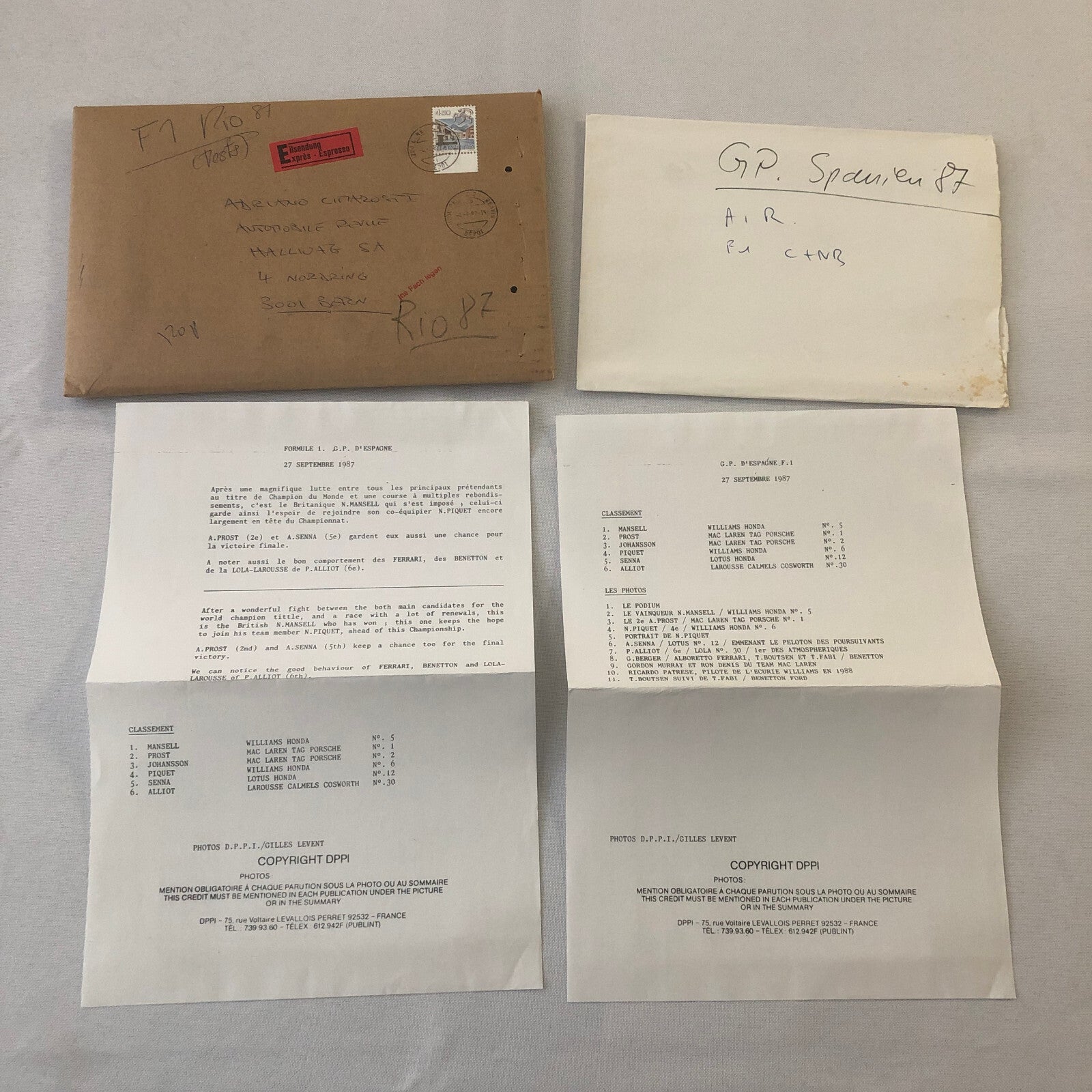 1987 Grand Prix Formula One F1 Racing Photo Lot of 15 Brazil Spain Spanish